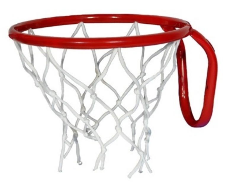 Кольцо баскетбольное №5 с сеткой, М-Торг, 38 см, красный —  в .