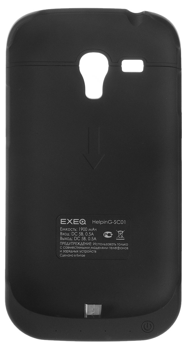 фото EXEQ HelpinG-SC01 чехол-аккумулятор для Samsung Galaxy S3 mini, Black (1900 мАч, клип-кейс)