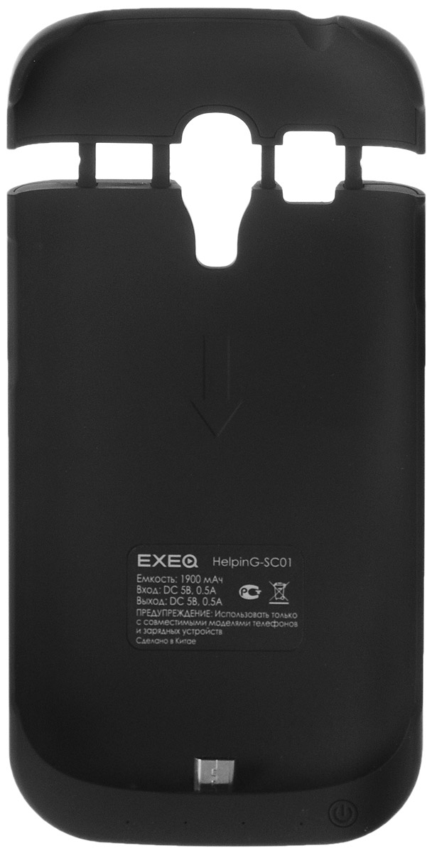 фото EXEQ HelpinG-SC01 чехол-аккумулятор для Samsung Galaxy S3 mini, Black (1900 мАч, клип-кейс)