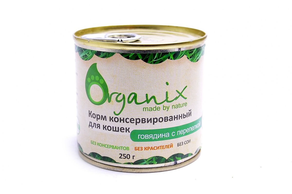 фото Консервы для кошек "Organix", говядина с перепелкой, 250 г Organix (zoo)