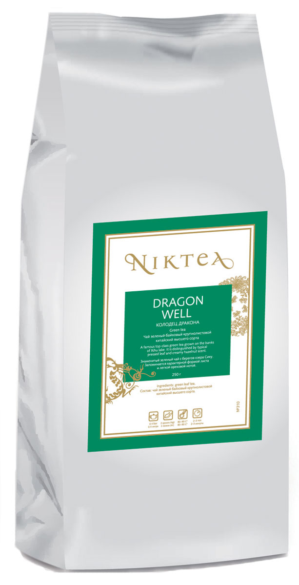 фото Niktea Dragon Well зеленый листовой чай, 250 г