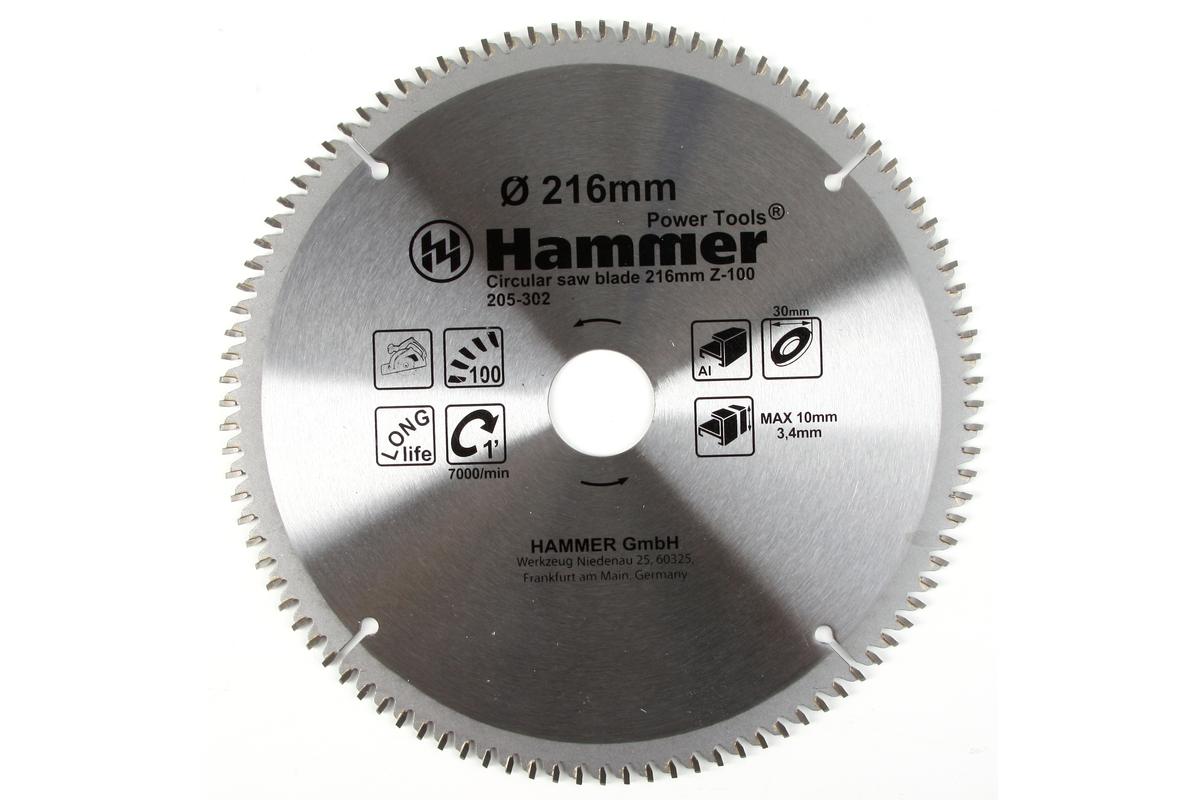 фото Диск пильный Hammer Flex 205-302 CSB AL 216мм*100*30мм по алюминию