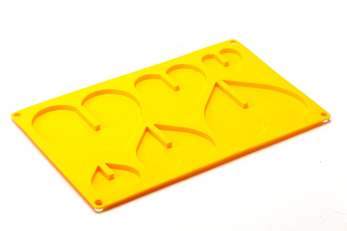 фото Форма силиконовая 3D Bradex "Сердце", цвет: желтый, 6 ячеек