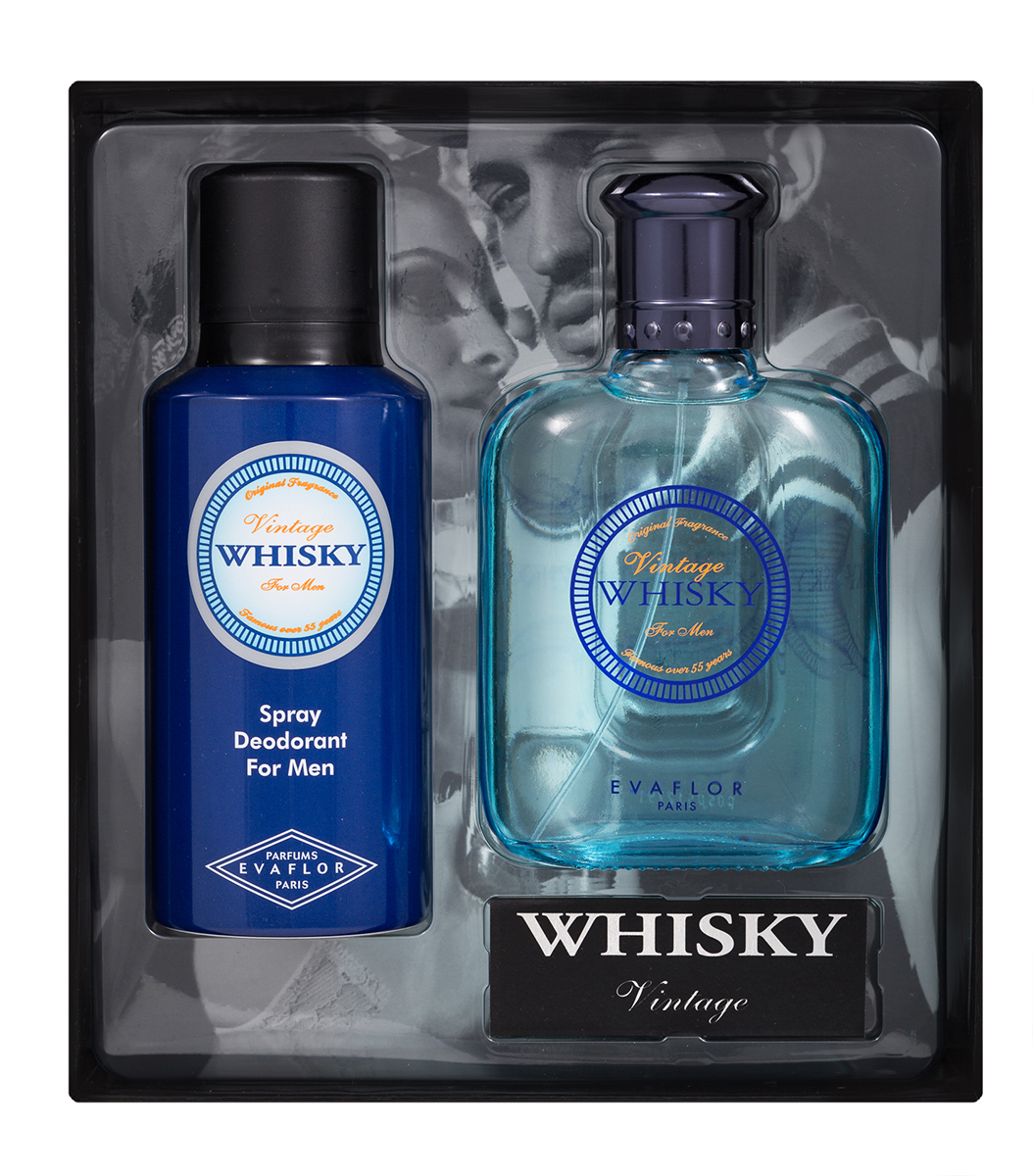 фото Evaflor Подарочный набор "Whisky Vintage" мужской: Туалетная вода,100 мл ,дезодорант, 150 мл