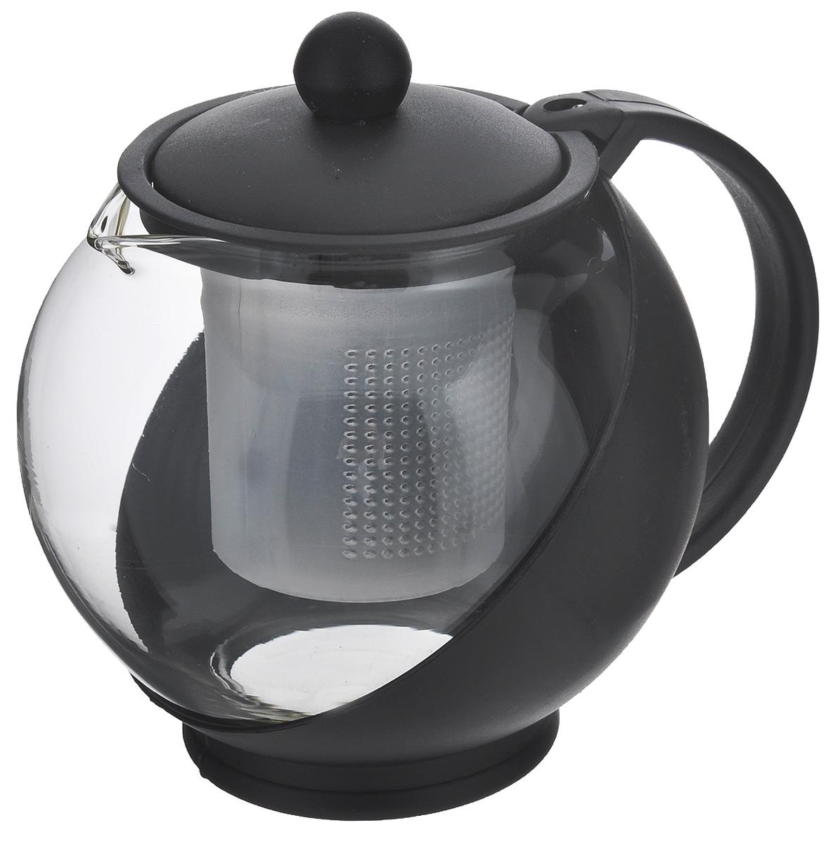 фото Чайник заварочный "Miolla", с фильтром, цвет: черный, прозрачный, 750 мл. DHA021P/A