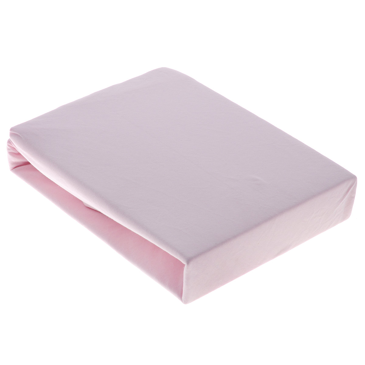 фото Простыня OL-Tex "Джерси", на резинке, цвет: бледно-розовый, 160 х 200 х 20 см