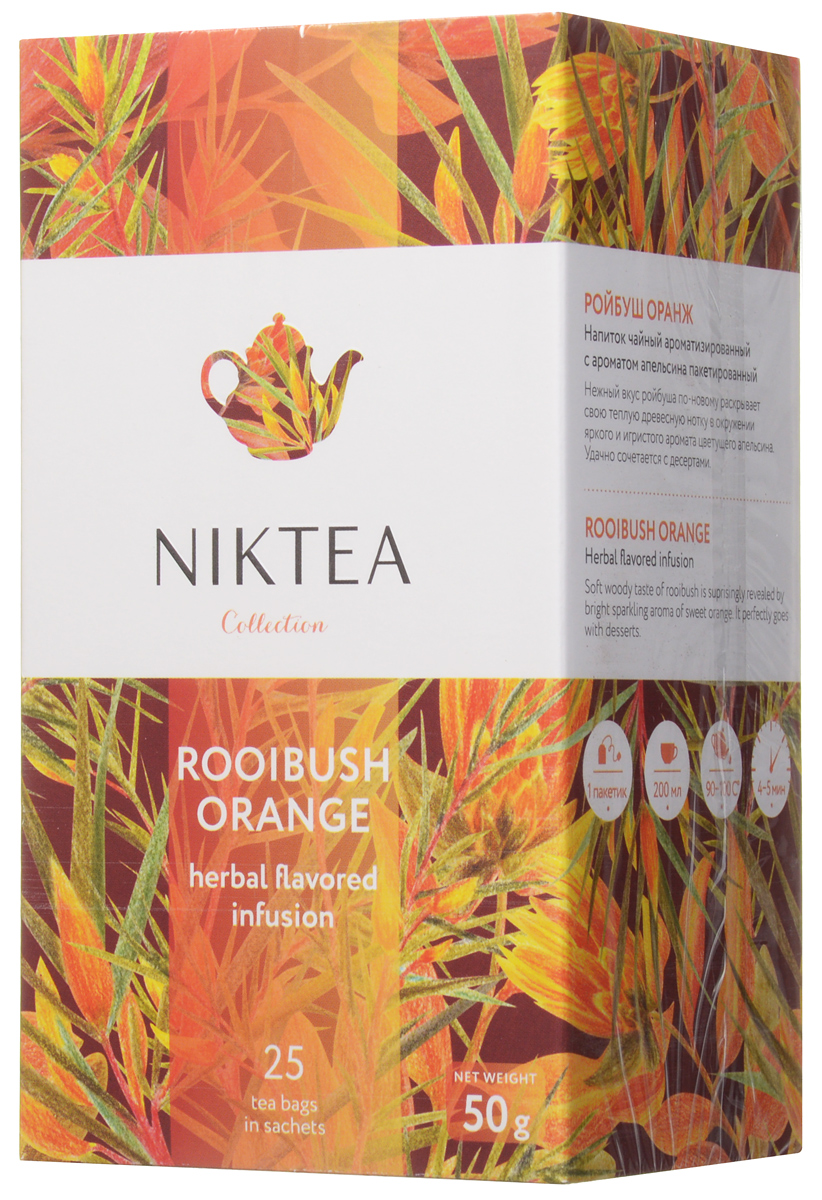 фото Niktea Rooibush Orange чай травяной в пакетиках, 25 шт