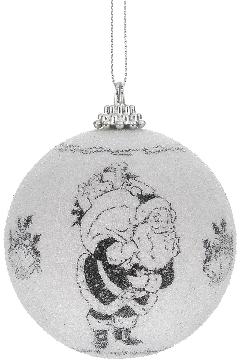 фото Новогоднее подвесное украшение Winter Wings "Дед Мороз", цвет: белый, черный, диаметр 7,5 см. N069491