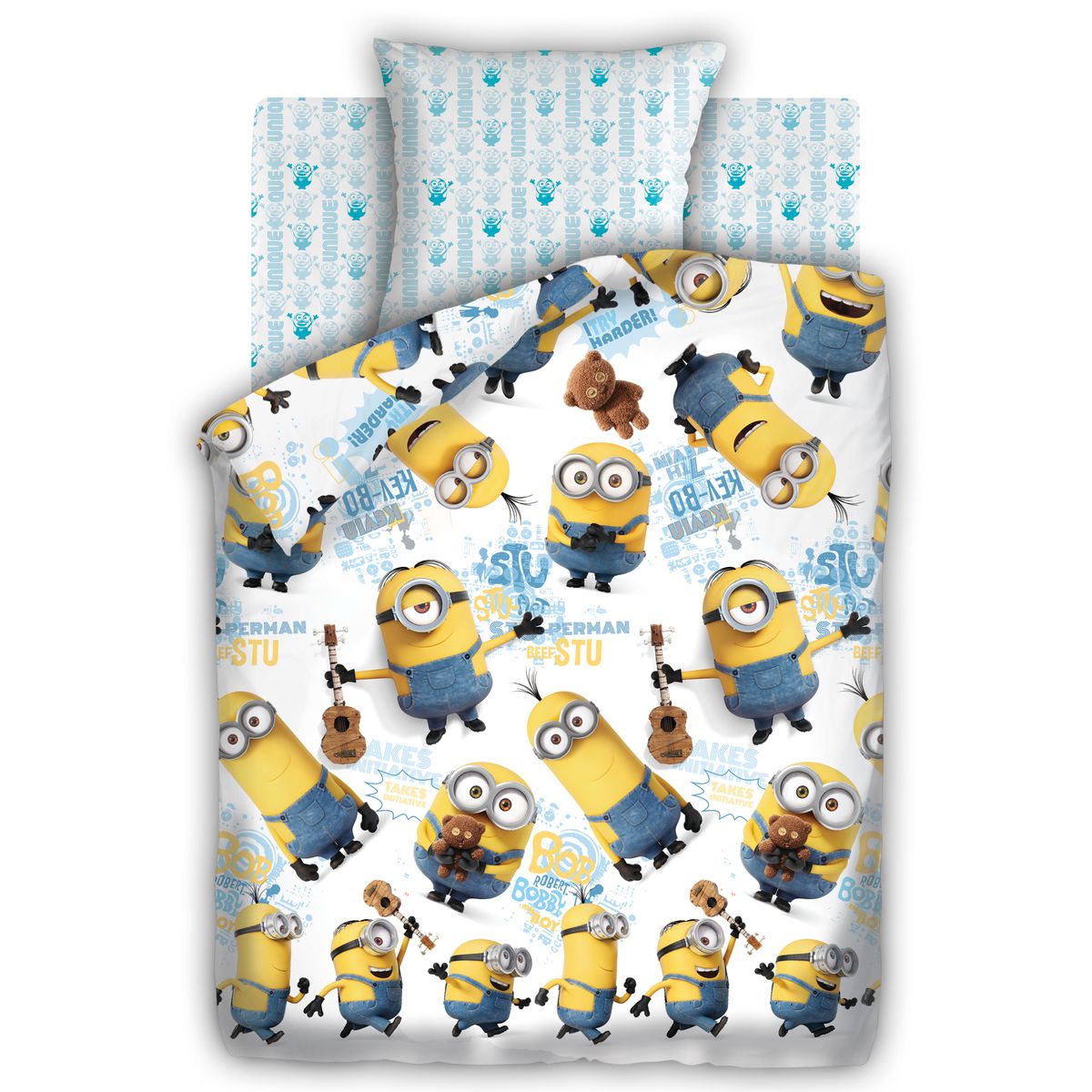 фото Миньоны Комплект постельного белья детский Уникумы 1,5-спальный наволочка 70х70
