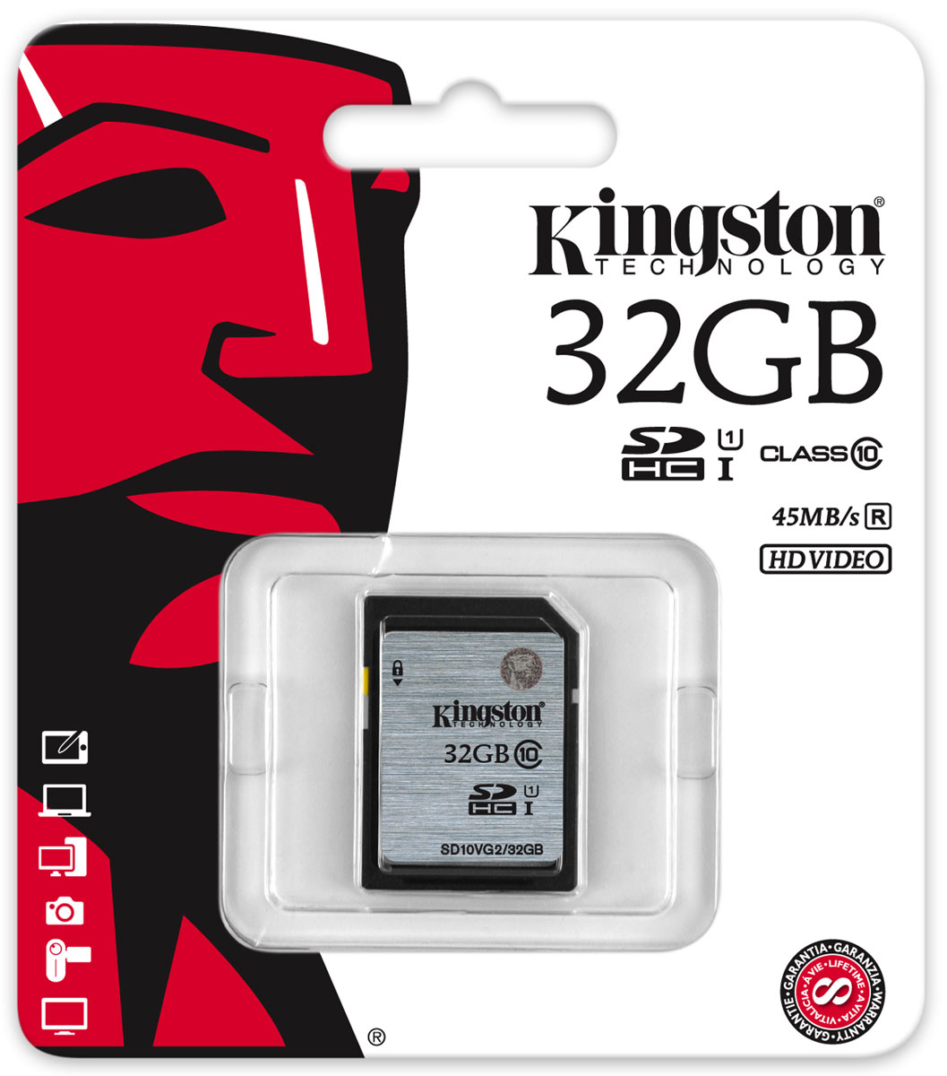 фото Kingston SDHC Class 10, 32GB карта памяти