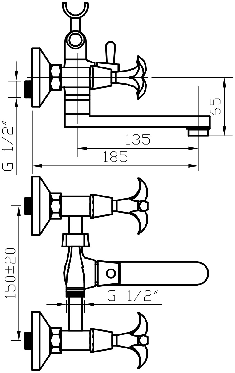 фото Argo смеситель для ванны Iris, 1/2 керамический Tm argo