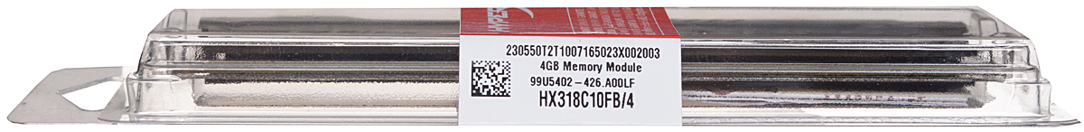 фото Модуль оперативной памяти Kingston HyperX Fury DDR3 4GB 1866 МГц, Black (HX318C10FB/4)