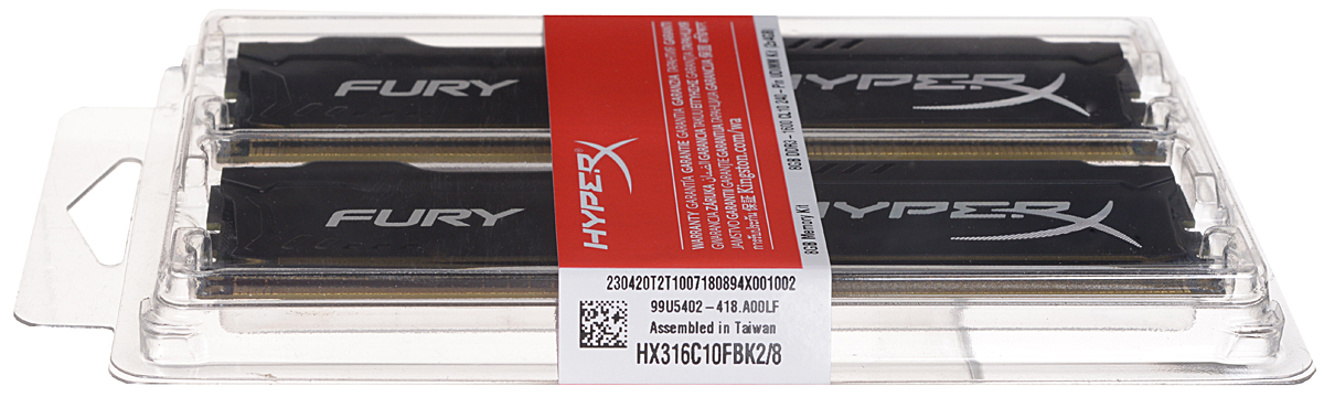 фото Комплект модулей оперативной памяти Kingston HyperX Fury DDR3 1600 МГц 2x4GB, Black  (HX316C10FBK2/8)