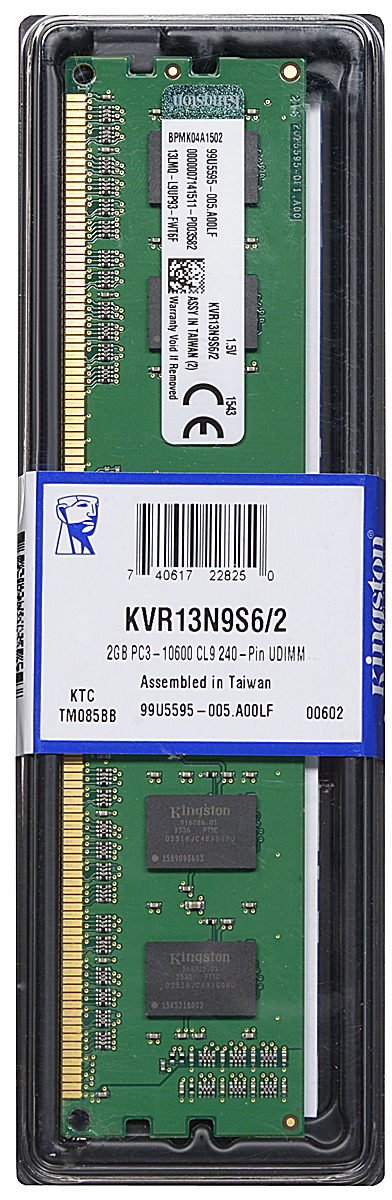 фото Модуль оперативной памяти Kingston DDR3 2GB 1333 МГц (KVR13N9S6/2)