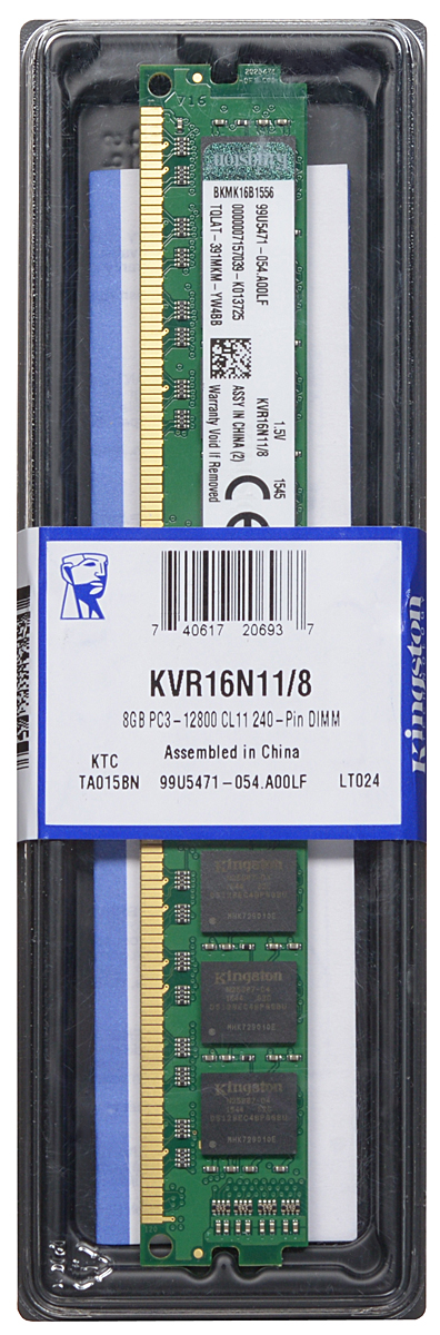 Модуль оперативной памяти Kingston ValueRAM DDR3 1600 МГц 1x8 ГБ ...