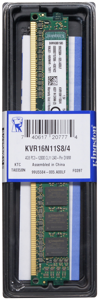фото Модуль оперативной памяти Kingston DDR3 4GB 1600 МГц (KVR16N11S8/4)
