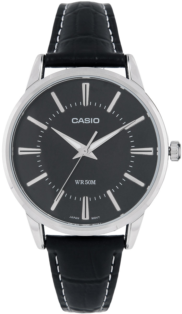 Часы мужские наручные Casio, цвет: стальной, черный. MTP-1303PL-1A - изображение