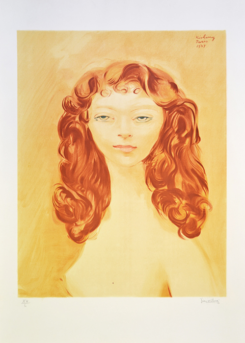 фото Литография "Портрет девушки". Мойше Кислинг (Moise Kisling). Франция, XX век