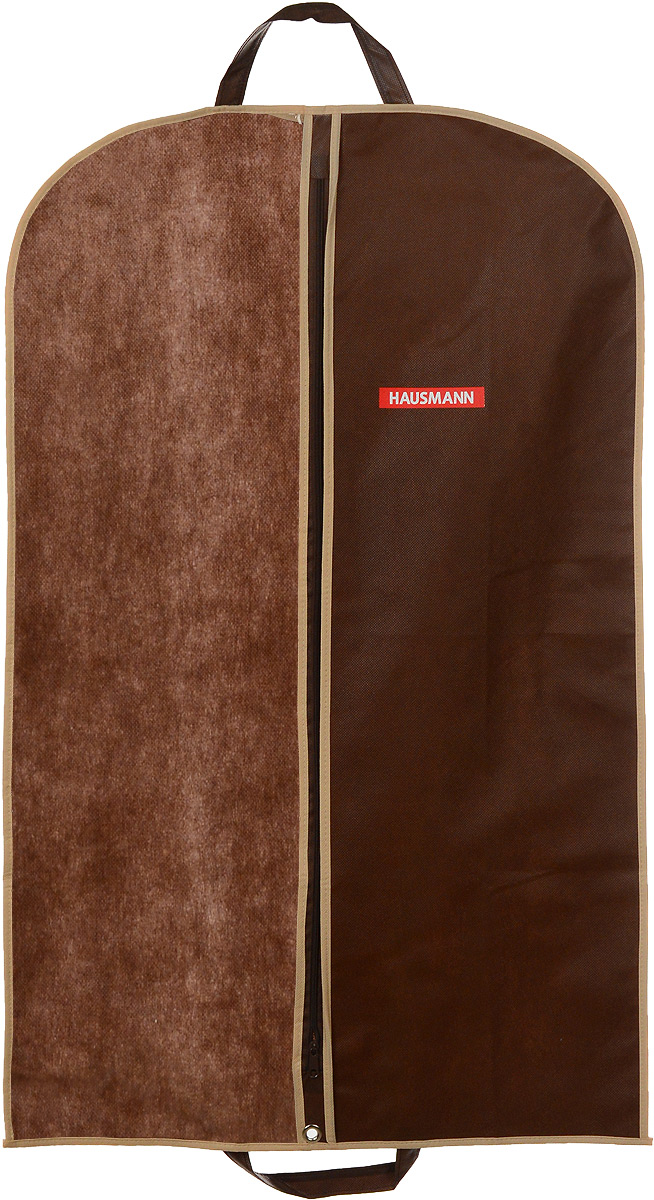 фото Чехол для одежды "Hausmann", подвесной, с прозрачной вставкой, цвет: коричневый, 60 х 100 см