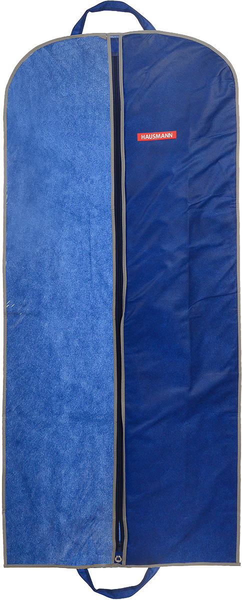 фото Чехол для одежды "Hausmann", подвесной, с прозрачной вставкой, цвет: синий, 60 х 140 см