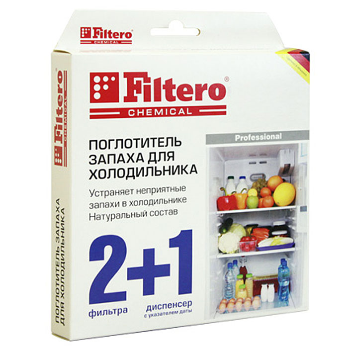 фото Filtero поглотитель запаха для холодильника, 2 шт + диспенсер