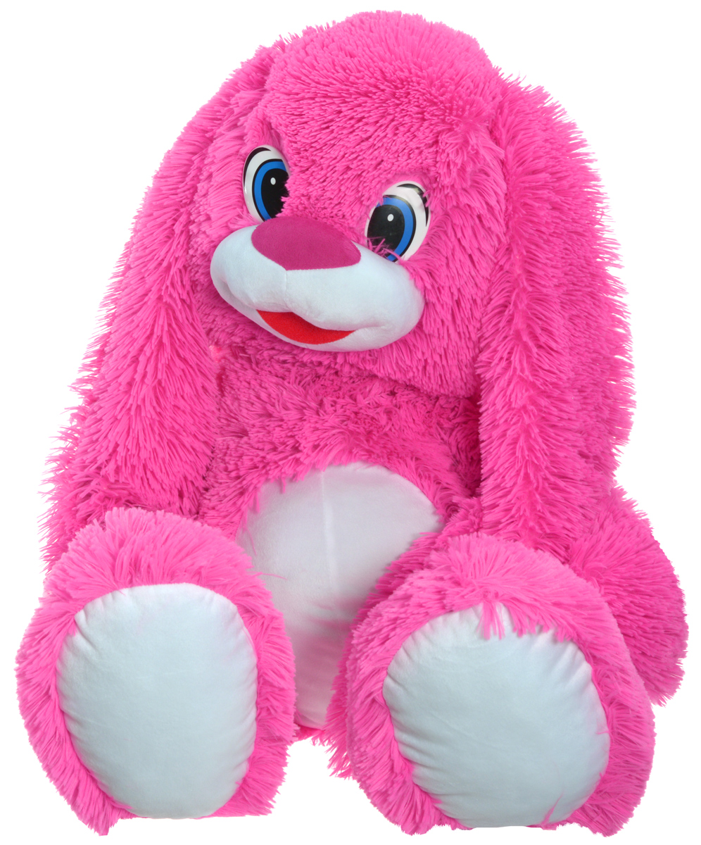СмолТойс Мягкая игрушка Зайчонок цвет розовый 100 см