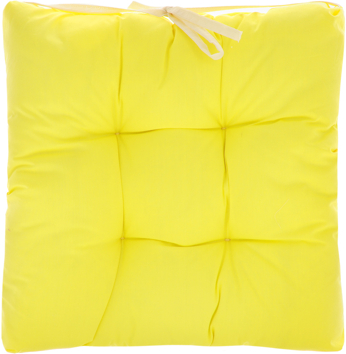 фото Подушка на стул "Eva", объемная, цвет: желтый, 40 х 40 см