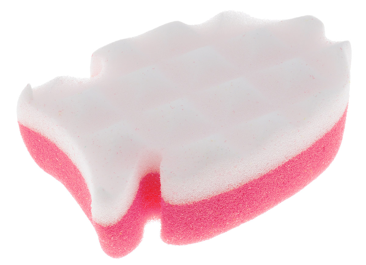 фото Курносики Мочалка с массажным слоем Рыбка цвет розовый белый