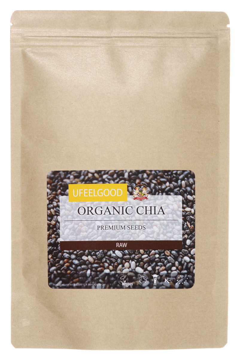 фото UFEELGOOD Organic Chia Premium Seeds органические семена чиа, 200 г