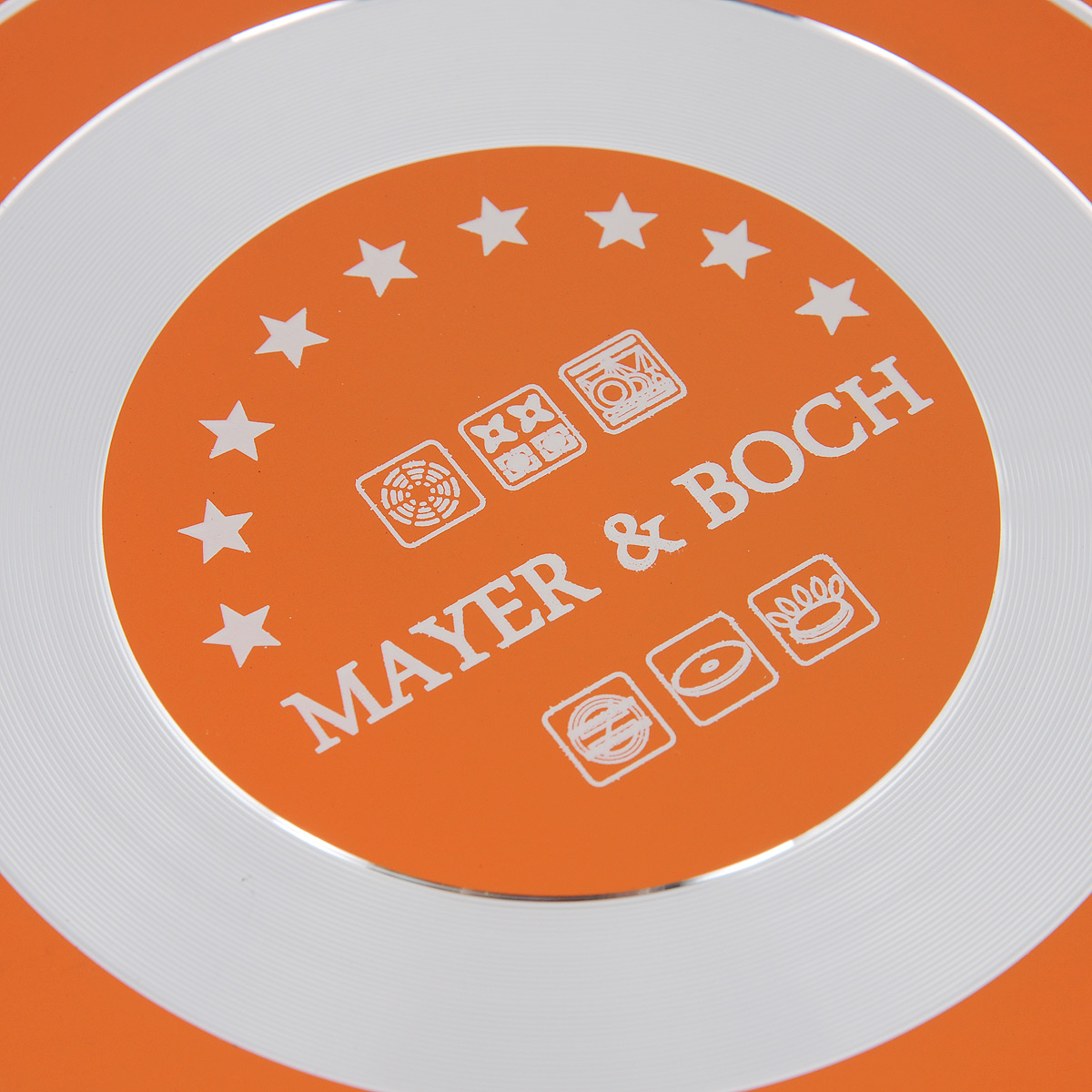 фото Ковш "Mayer & Boch" с крышкой, с керамическим покрытием, цвет: оранжевый, 1,5 л