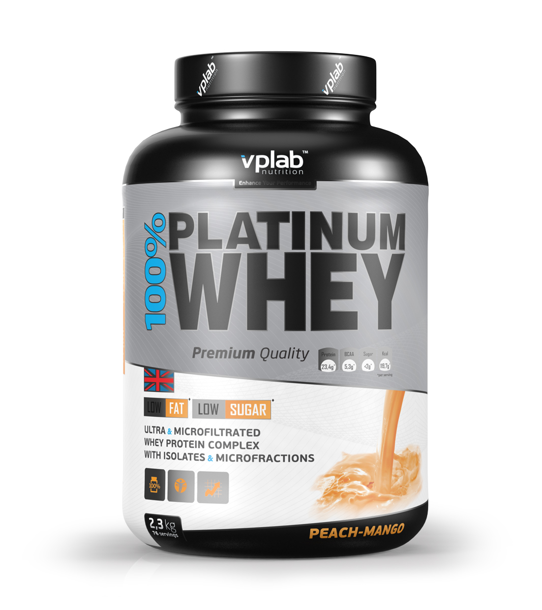 Протеин <b>Vplab</b> &quot;100% Platinum Whey&quot; произведен при использовании с...