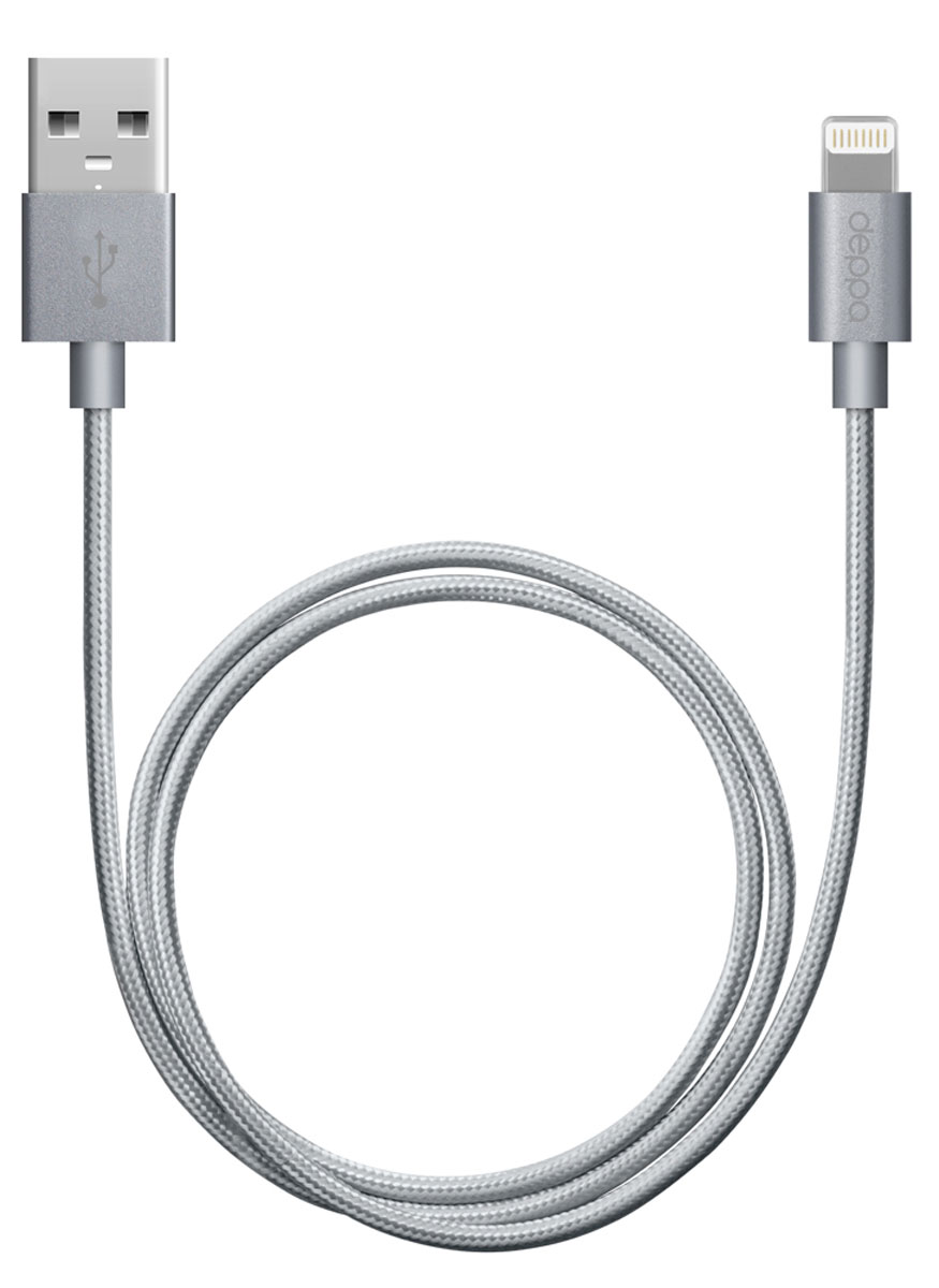 фото Deppa Alum MFI, Graphite дата-кабель USB-8-pin (1,2 м)