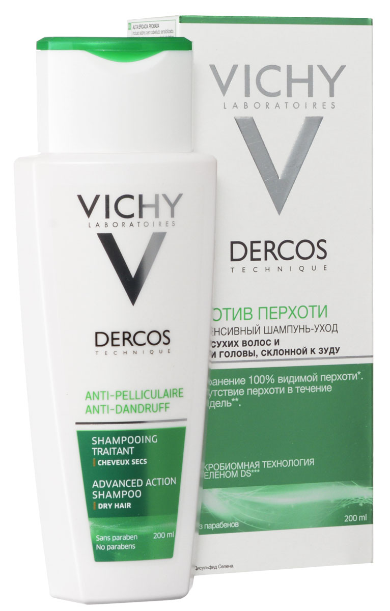 Шампунь-уход Vichy Dercos против перхоти, питательный, для нормальных и сухих волос, 200 мл