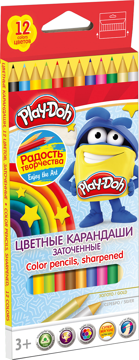 фото Play-Doh Набор цветных карандашей 12 цветов