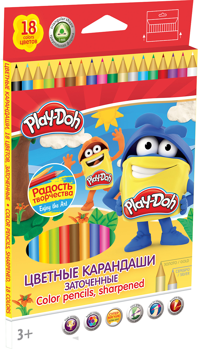 фото Play-Doh Набор цветных карандашей 18 цветов