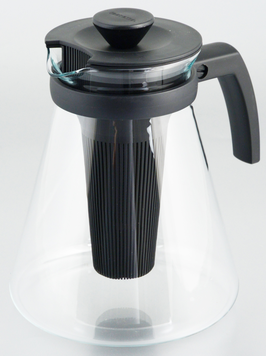 фото Чайник заварочный Tescoma "Teo", с ситечками, цвет: черный, прозрачный, 1,7 л