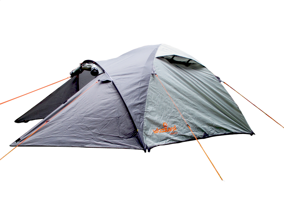 фото Палатка туристическая WoodLand "TREK 3", цвет: темно-оливковый, серый