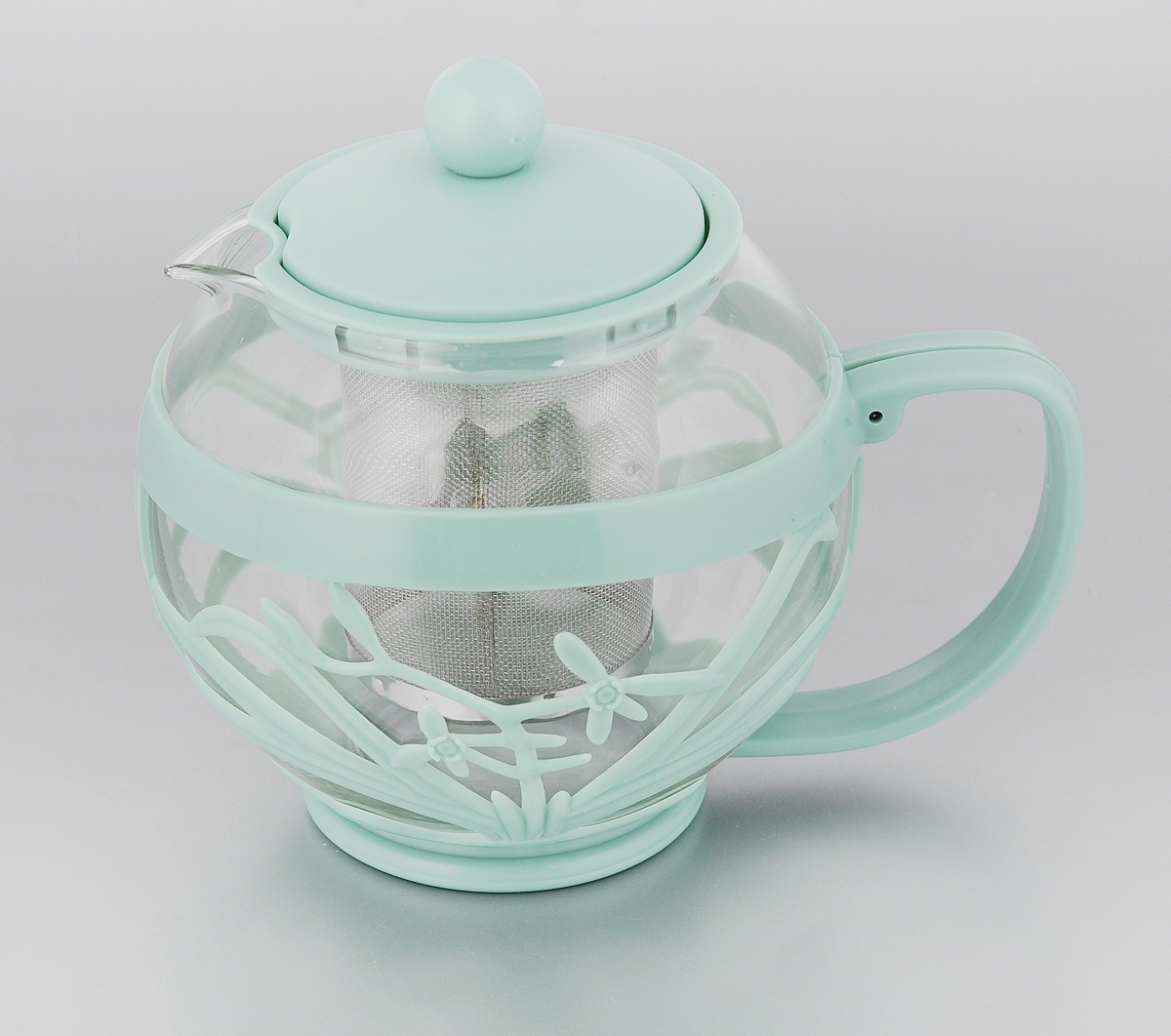 фото Чайник заварочный Menu "Мелисса", с фильтром, цвет: прозрачный, серо-зеленый , 750 мл