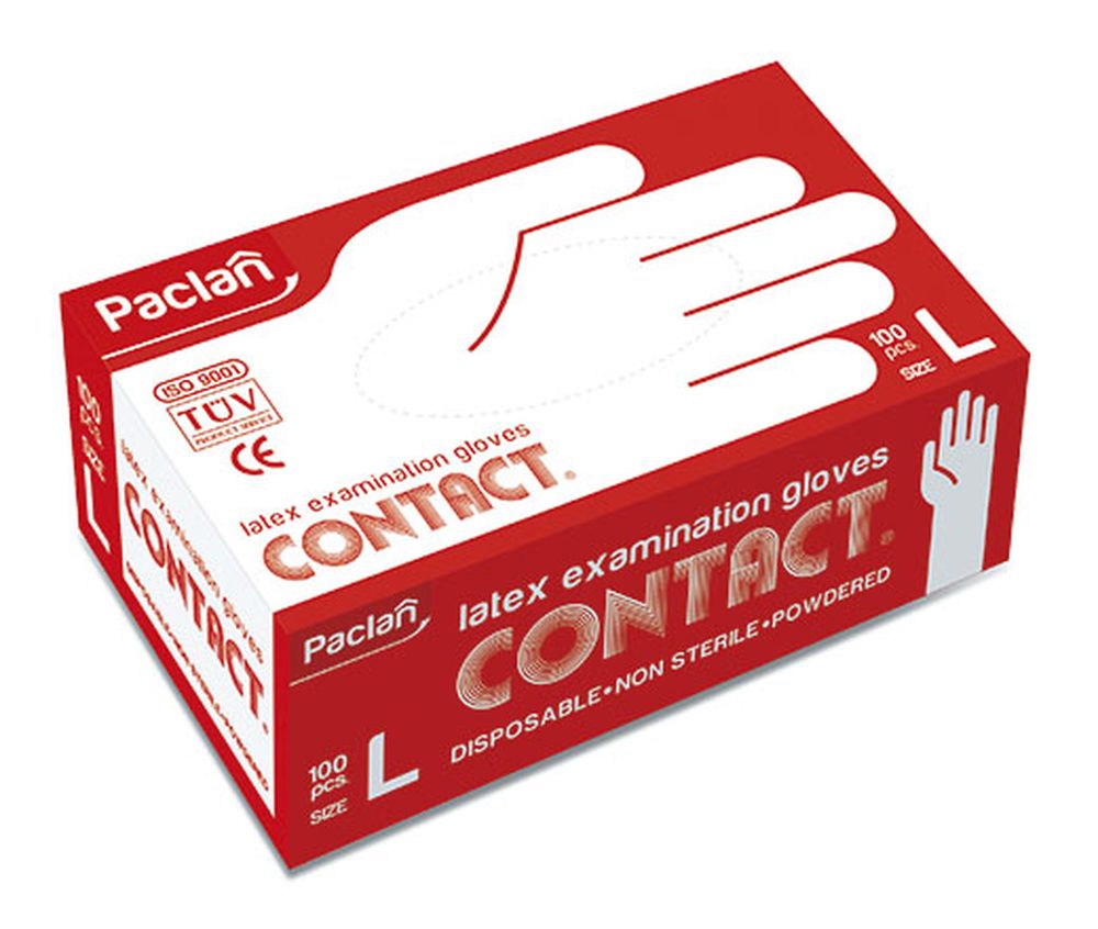 фото Перчатки латексные Paclan "Contact", 100 шт. Размер L
