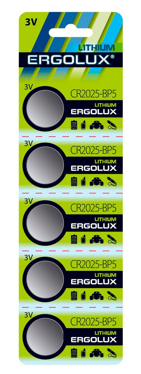 Батарейка Ergolux CR2025 BL-5