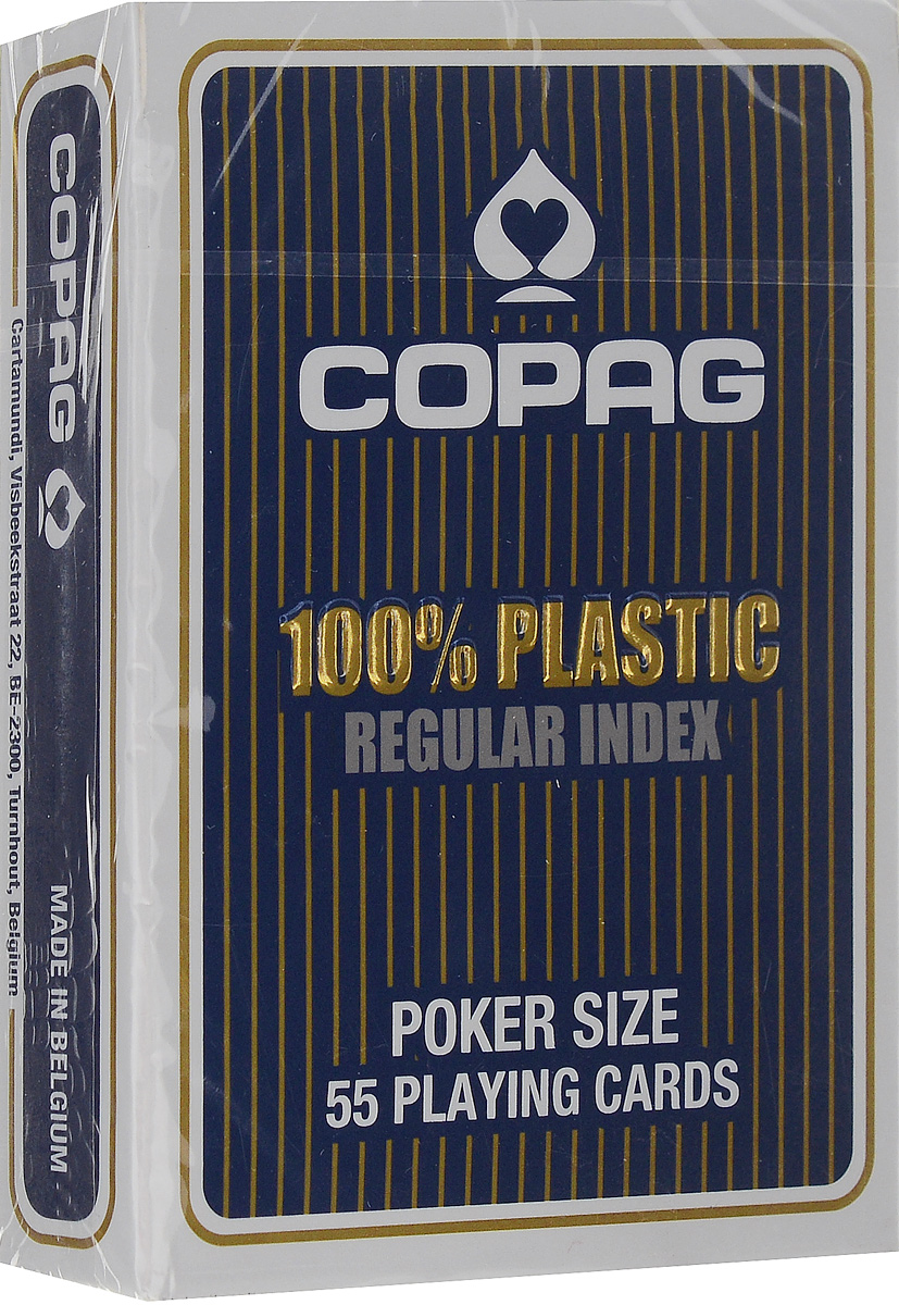 Игральные карты Copag покерные "Plastic, Standart Index", 104001334b синий