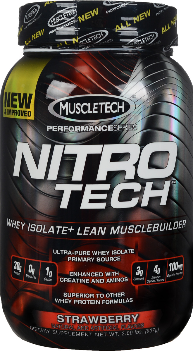 фото Протеин MuscleTech "Nitro Tech", клубника, 900 г