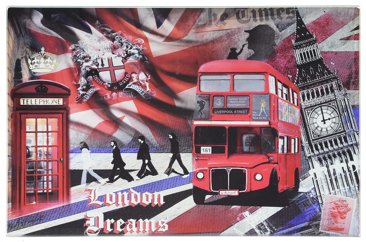 фото Доска разделочная Gift'n'Home "Лондон", стеклянная, 30 х 20 см