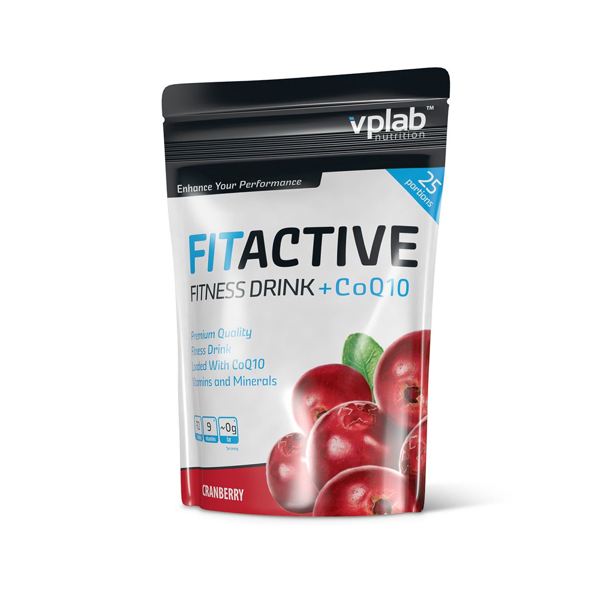 фото Изотоник VPLab "FitActive Fitness Drink +CoQ10", клюква, 500 г Vplab nutrition