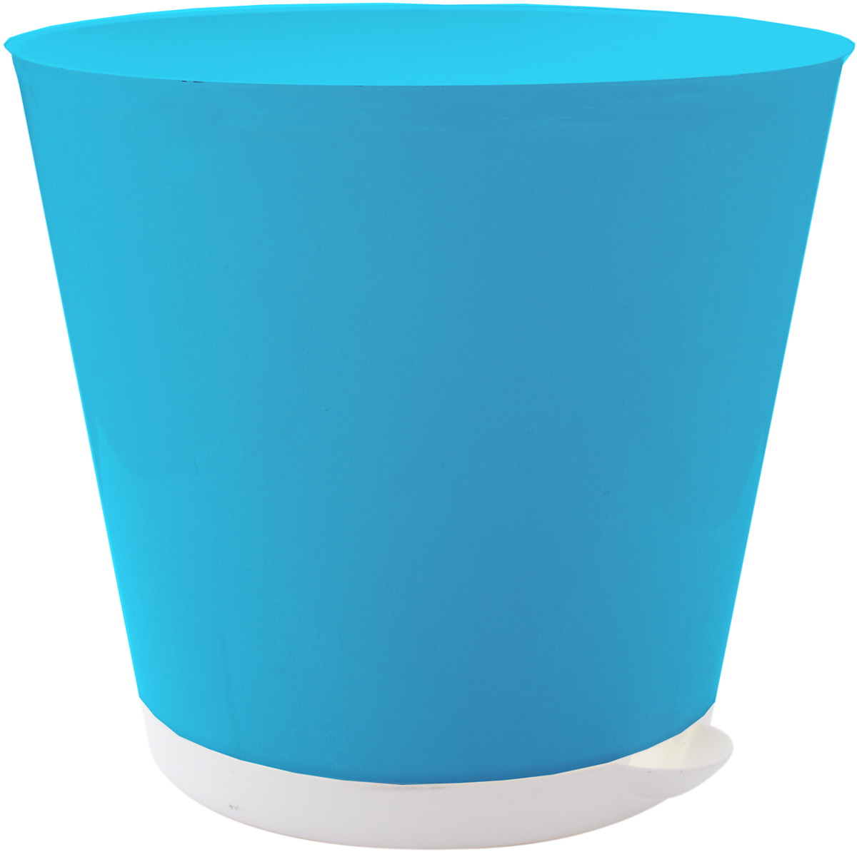 фото Горшок для цветов InGreen "Крит", с системой прикорневого полива, цвет: светло-синий, белый, диаметр 20 см