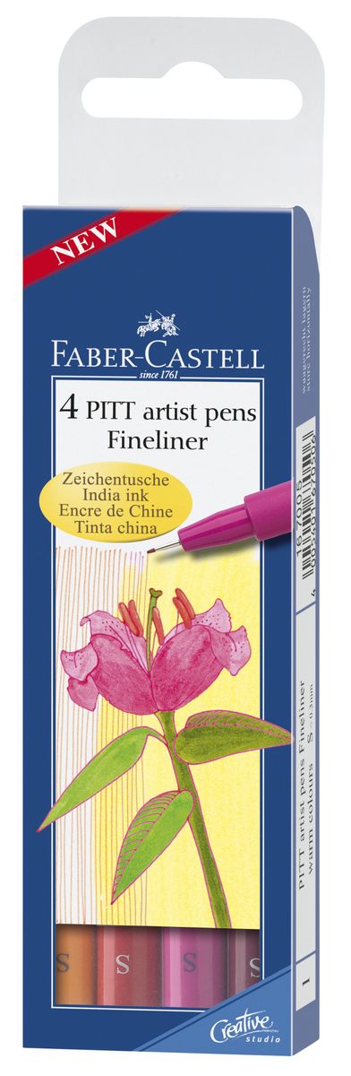 Faber-Castell Капиллярные ручки Fineliner Теплые тона 4 цвета