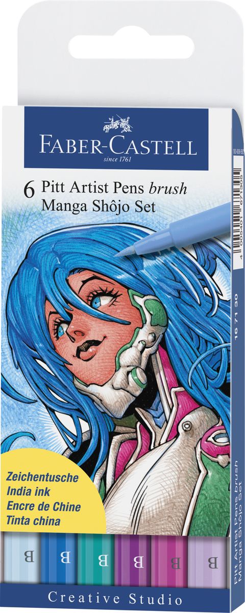 Faber-Castell Капиллярные ручки с кисточкой Manga Shojo 6 цветов