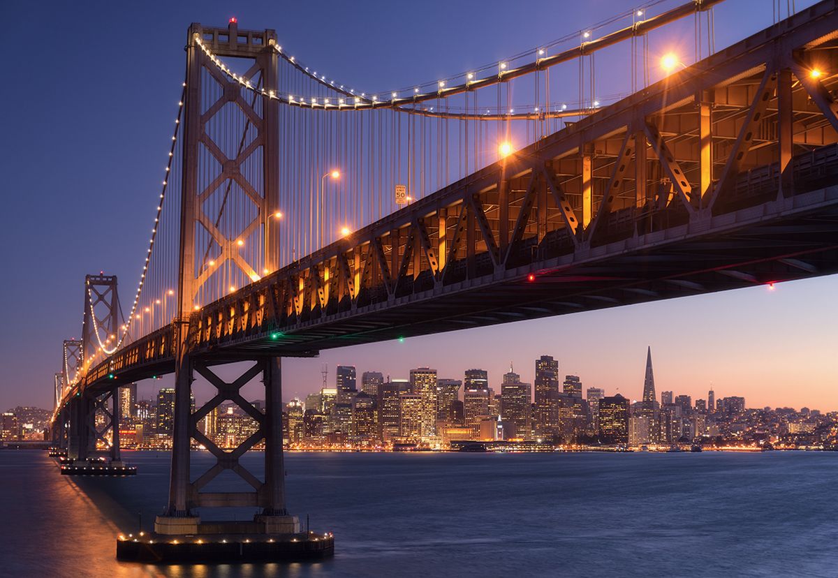 фото Фотообои PosterMarket "Мост через бухту Сан-Франциско", 368 х 254 мм Постермаркет / postermarket