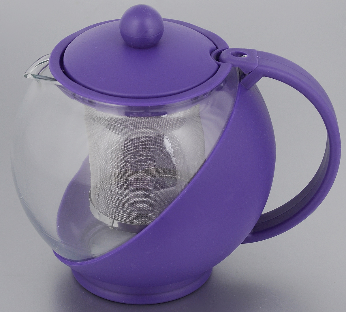 фото Чайник заварочный "Mayer & Boch", с фильтром, цвет: прозрачный, фиолетовый, 750 мл. 25738