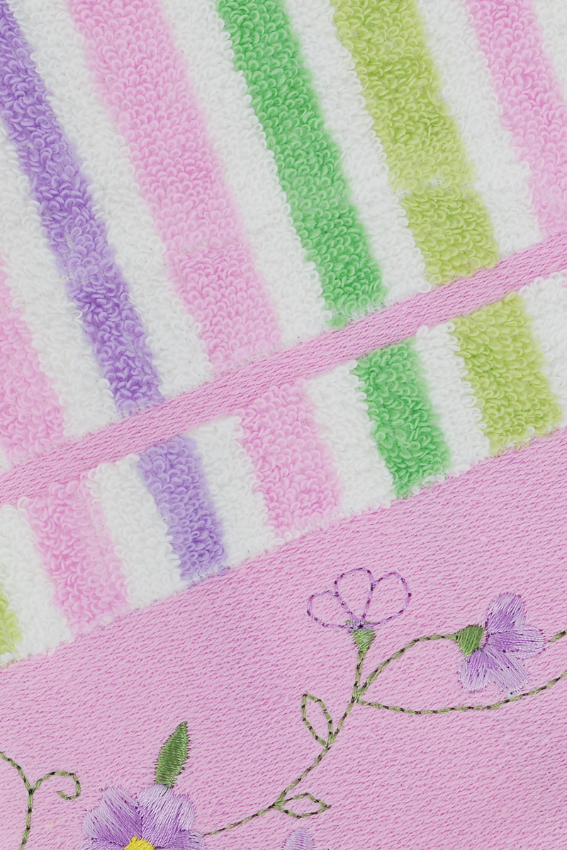 фото Полотенце Soavita "Premium. Lily", цвет: розовый, белый, зеленый, 70 х 140 см